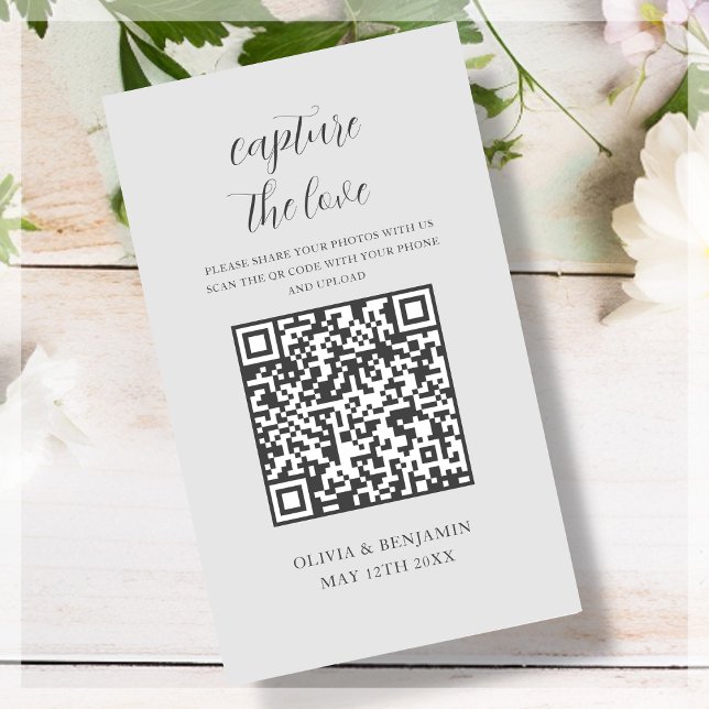 Tarjeta De Recepción Gris | Capturar El Código QR De Amor (Subido por el creador)