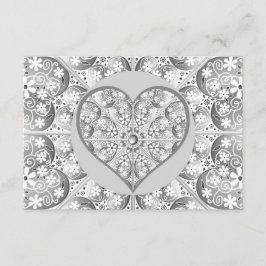 Tarjeta De Recepción Gris de encaje cerámico