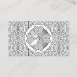 Tarjeta De Recepción Gris de encaje cerámico