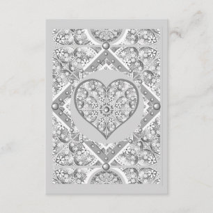 Tarjeta De Recepción Gris de encaje cerámico