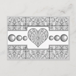 Tarjeta De Recepción Gris de encaje cerámico