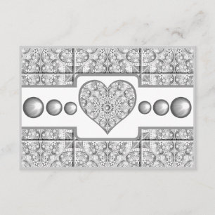 Tarjeta De Recepción Gris de encaje cerámico