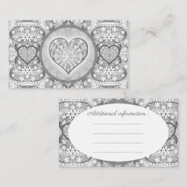 Tarjeta De Recepción Gris de encaje cerámico