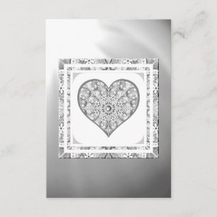 Tarjeta De Recepción Gris de encaje cerámico