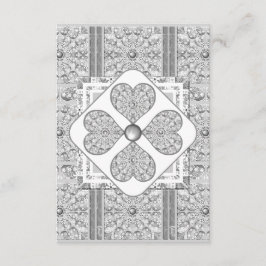 Tarjeta De Recepción Gris de encaje cerámico