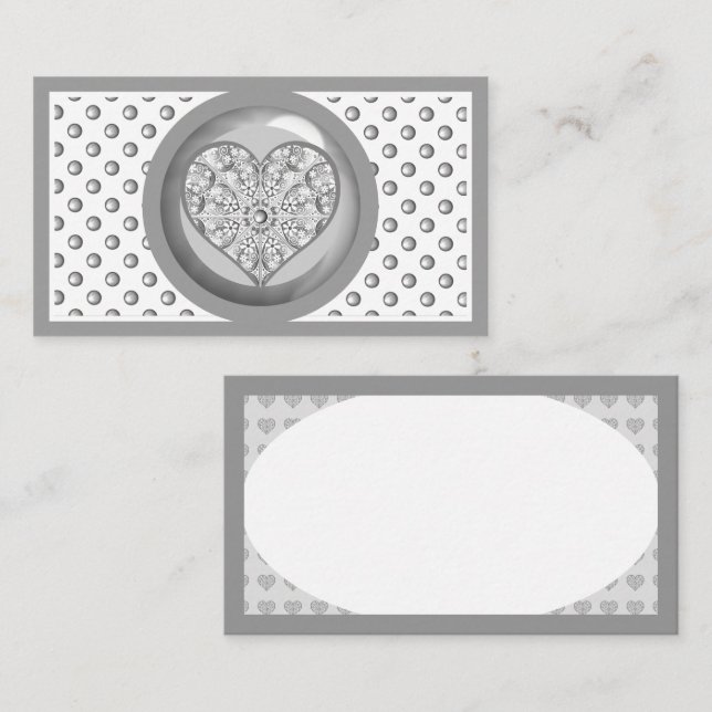 Tarjeta De Recepción Gris de encaje cerámico (Anverso / Reverso)