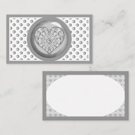 Tarjeta De Recepción Gris de encaje cerámico