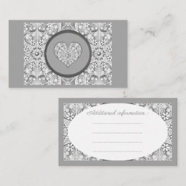 Tarjeta De Recepción Gris de encaje cerámico