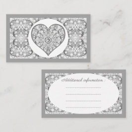 Tarjeta De Recepción Gris de encaje cerámico