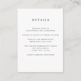 Tarjeta De Recepción Gris | Magnolia BODA Hotel detalle Alojamiento