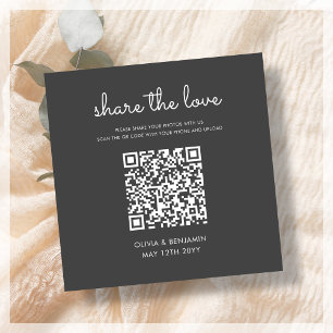 Tarjeta De Recepción Gris oscuro   Compartir el código QR de amor