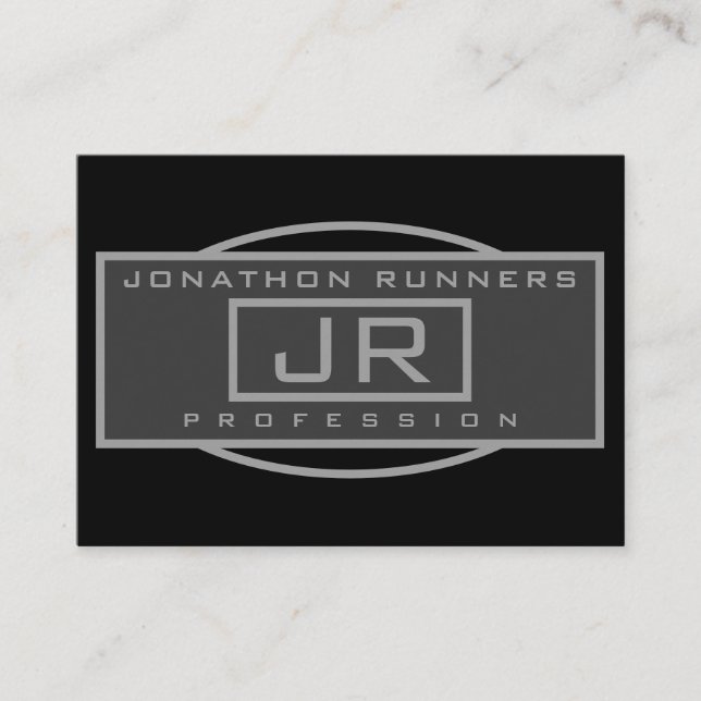 Tarjeta De Recepción Gris oscuro y negro esporátricos de los hombres (Anverso)