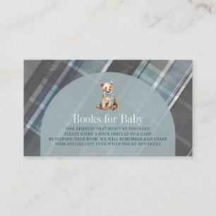 Tarjeta De Recepción Gris y Blue Planteó Teddy Bear Solicitud de Libro 