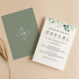 Tarjeta De Recepción Groenlandia Eucalyptus Boda Detalles Cronología