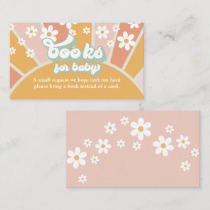 Tarjeta De Recepción Groovy Baby Retro Baby Shower Book Request Enclosu