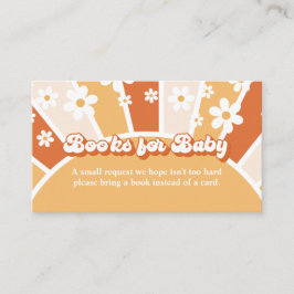 Tarjeta De Recepción Groovy Baby Retro Baby Shower Book Request Enclosu