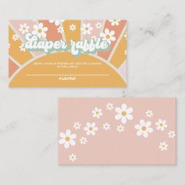 Tarjeta De Recepción Groovy Baby Retro Baby Shower Diaper raffle