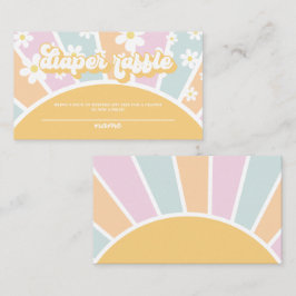 Tarjeta De Recepción Groovy Baby Retro Baby Shower Diaper raffle Enclos