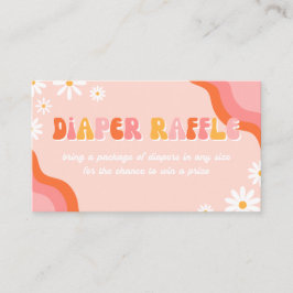 Tarjeta De Recepción Groovy Baby Shower Diaper Raffle Cards