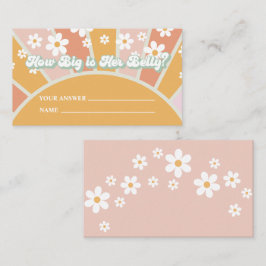 Tarjeta De Recepción Groovy Baby Shower Game How Big is su Belly