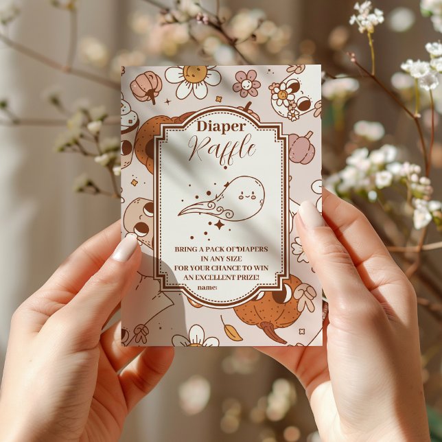 Tarjeta De Recepción Groovy Halloween Pequeño Bebé Raffle Diapper (Subido por el creador)