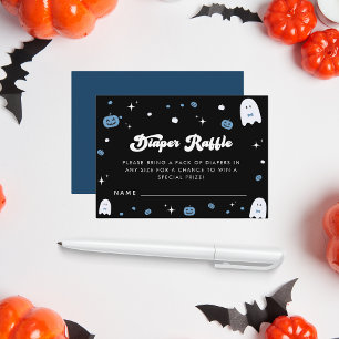Tarjeta De Recepción Groovy Little Boo Boy Halloween Diaper Raffle Card