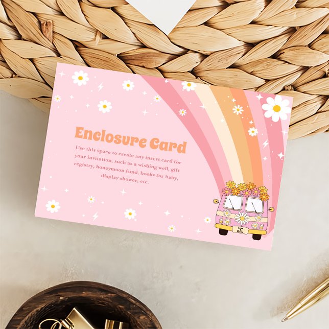 Tarjeta De Recepción Groovy One Retro Rainbow Primer cumpleaños (Subido por el creador)