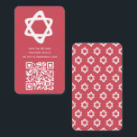 Tarjeta De Recepción Groovy Personalizado QR CODE Bar Bat Mitzvah Estre<br><div class="desc">Perfecta tarjeta de alojamiento para incluir con una invitación de bar o murciélago mitzvah! Hand hizo arte para ti con una estrella de david y patrón en la parte trasera! ¡TODO PERSONALIZABLE! Haga clic en "Personalizar" para editar el texto. Haga clic en "editar usando la herramienta de diseño" para ajustar...</div>