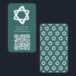 Tarjeta De Recepción Groovy Personalizado QR CODE Bar Bat Mitzvah Estre<br><div class="desc">Perfecta tarjeta de alojamiento para incluir con una invitación de bar o murciélago mitzvah! Hand hizo arte para ti con una estrella de david y patrón en la parte trasera! ¡TODO PERSONALIZABLE! Haga clic en "Personalizar" para editar el texto. Haga clic en "editar usando la herramienta de diseño" para ajustar...</div>
