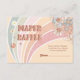 Tarjeta De Recepción Groovy Retro 70 | Arcoiris Diaper Raffle