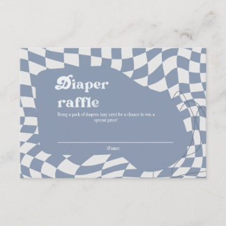 Tarjeta De Recepción Groovy Retro Diaper Raffle Baby Shower