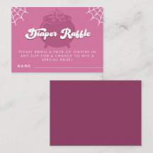 Groovy Typography Halloween Chica Diaper Raffle