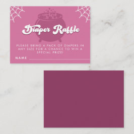 Tarjeta De Recepción Groovy Typography Halloween Chica Diaper Raffle