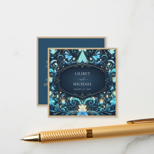 Tarjeta De Recepción Guardar la fecha de Fairycore Iluminación de cuent (Anverso/Reverso In Situ)