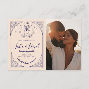 Tarjeta De Recepción Guardar La Fecha Tarot Moon Crystal Hearts Boda