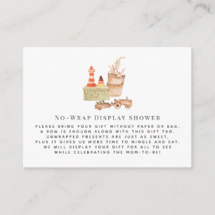 Tarjeta De Recepción Guardería Boho Inserto de exhibición para ducha