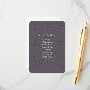 Tarjeta De Recepción Guardian Angel Prayer Charcoal Gray