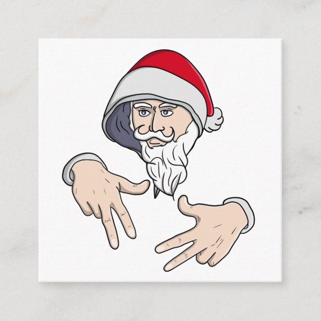 Tarjeta De Recepción Guay Gangsta Hip Hop Hand Rap Santa Claus (Anverso)