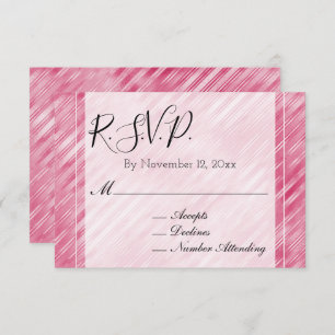Tarjeta De Recepción Guay Pink Glam Stripes Wedding RSVP