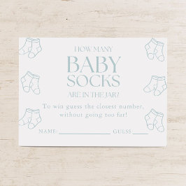 Tarjeta De Recepción Guess How Many Baby Socks Boy Baby Shower Game