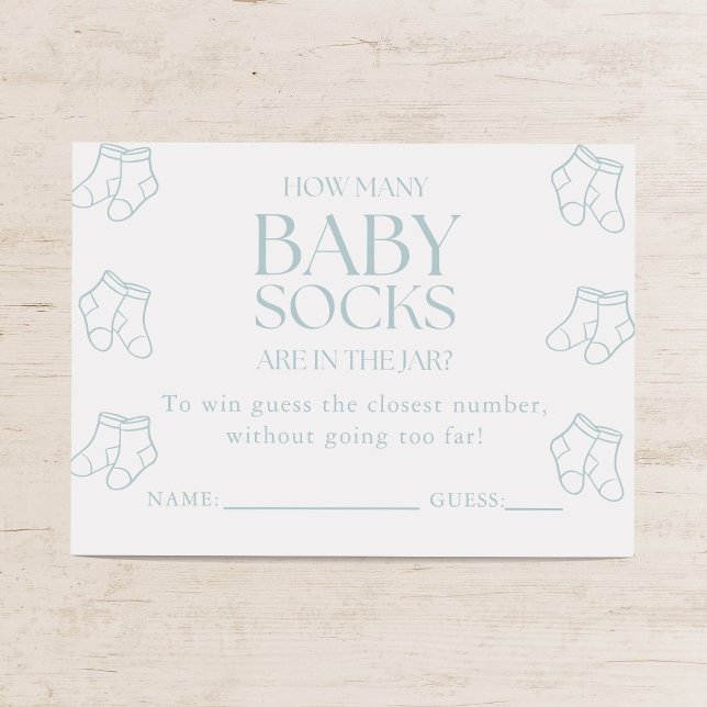Tarjeta De Recepción Guess How Many Baby Socks Boy Baby Shower Game (Subido por el creador)