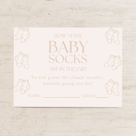 Tarjeta De Recepción Guess How Many Baby Socks Girl Baby Shower Game
