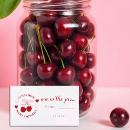 Tarjeta De Recepción Guess How Many Cherries Bridal Shower