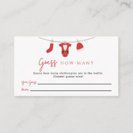 Tarjeta De Recepción Guess How Many Game Santa Baby Shower Christmas