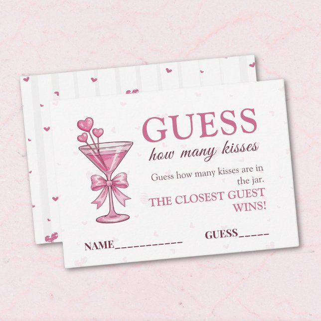 Tarjeta De Recepción Guess How Many Kisses Game Card A Tiny Bit Engaged (Subido por el creador)