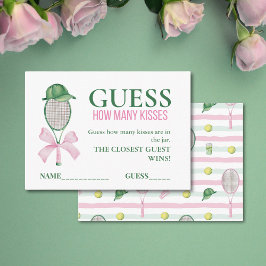 Tarjeta De Recepción Guess How Many Kisses Tennis Bridal Shower Game 