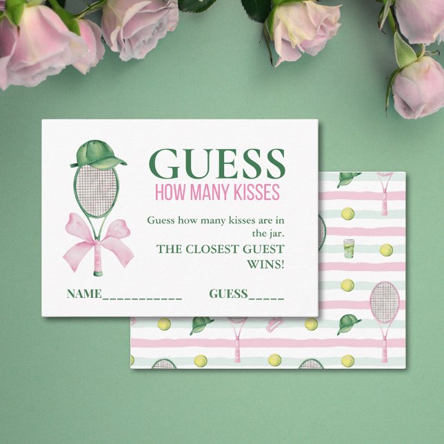 Tarjeta De Recepción Guess How Many Kisses Tennis Bridal Shower Game  (Subido por el creador)