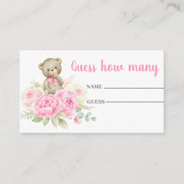 Tarjeta De Recepción Guess how many pink bear card