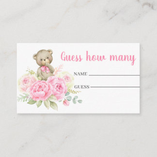 Tarjeta De Recepción Guess how many pink bear card