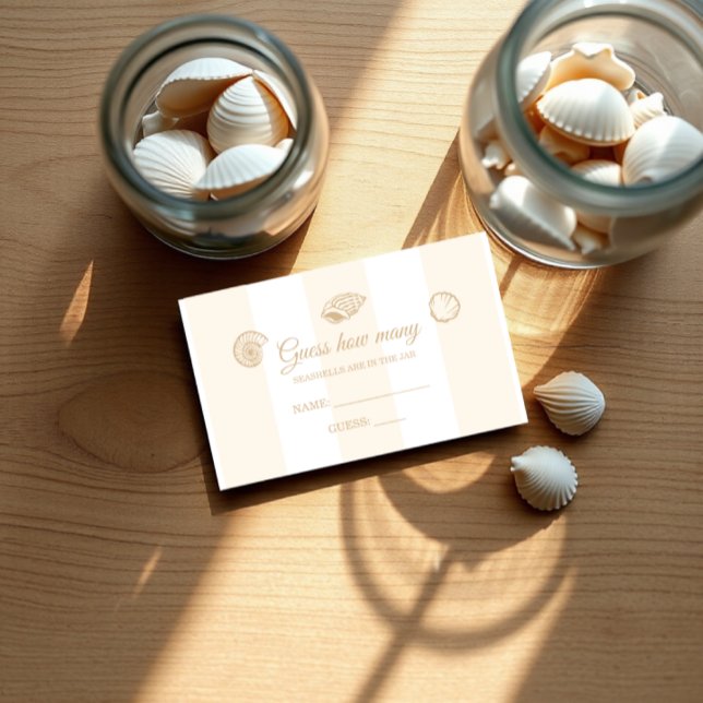 Tarjeta De Recepción Guess How Many Seashells Bridal Shower (Subido por el creador)